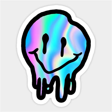 Happy Face Melting Trippy Graphic Design Smiley Face Sticker