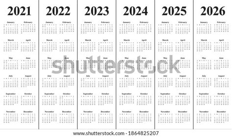 Year 2021 2022 2023 2024 2025 Stock Vector Royalty Free 1864825207