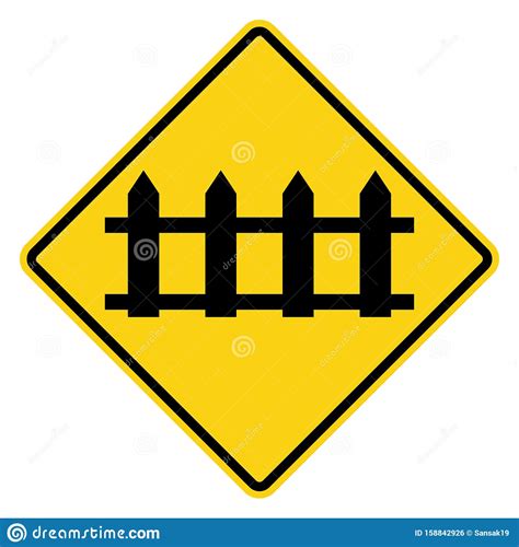 Traffic Signswarning Signsrailway Crossing With Automatic Gates Stock