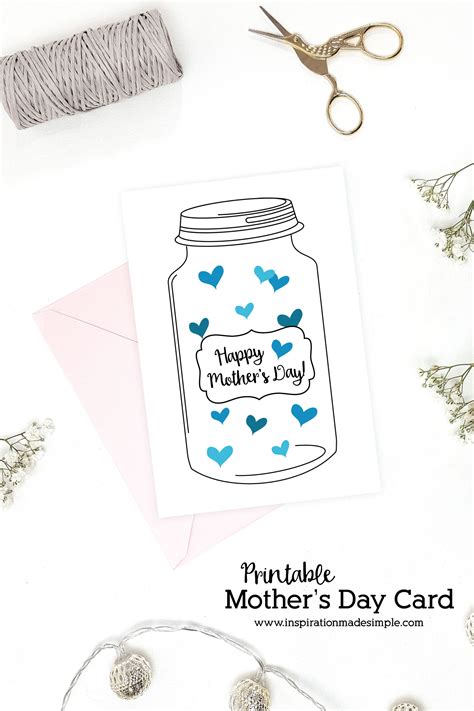 Need some last minute mother's day ideas or just want to make an awesome handmade gift card for mom? Mason Jar Mother's Day Card - Inspiration Made Simple
