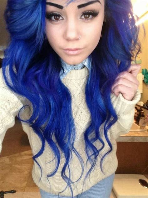 Electric Blue Hair Hair Styles Curly Hair Styles Dark Blue Hair
