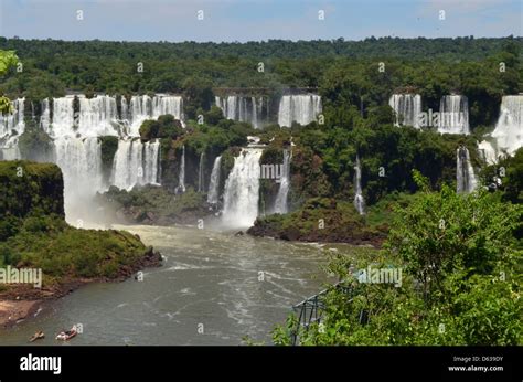 Iguazu Falls On The Border Between Argentina And Brazil Stock Photo