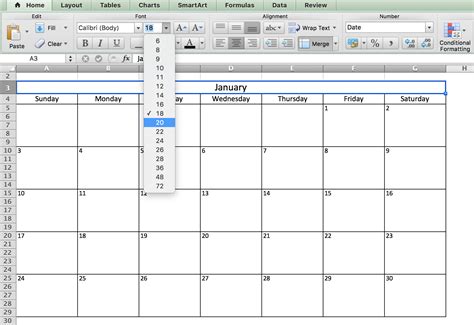 Blank Calendar In Excel Calendar Printable Free