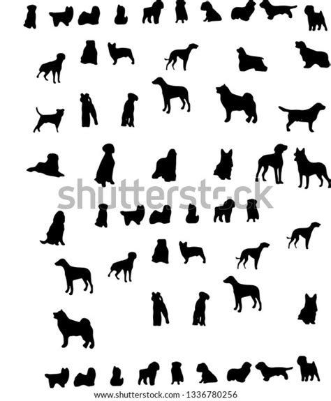 Set Icons Dogs Different Breeds Vector Stock Vector Royalty Free