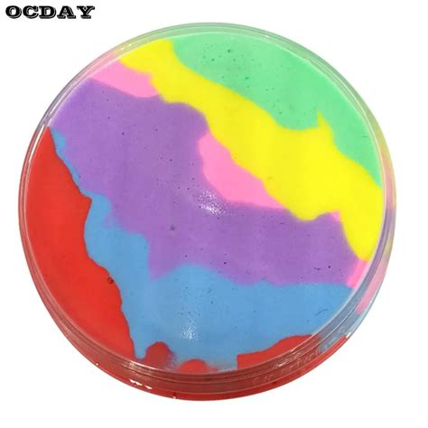 6 Color Rainbow Diy Fluffy Slime Plasticine Toys Antistress Light Clay Air Dry Soft Playdough
