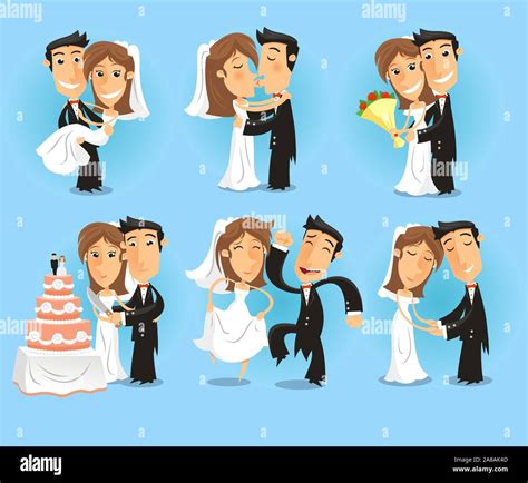 Bride And Groom Wedding Party Vector Illustration Stock Vector Image And Art Alamy