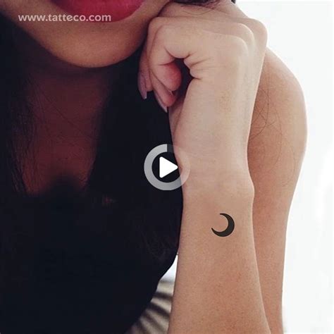 Black Crescent Moon Temporary Tattoo Set Of 3 Moon Tattoo Wrist