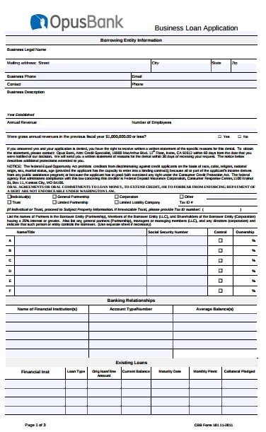 12 Business Loan Application Form Templates Pdf