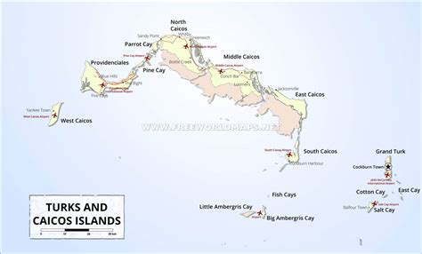 Turks And Caicos Islands Map Geographical Features Of Turks And Caicos Islands Of The Caribbean