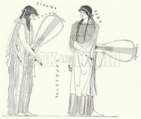 The Ancient Greek Poet Alcaeus And His Lover Sappho Stock Image Look And Learn