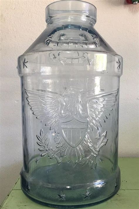 Vintage 5 Gallon Bicentennial Glass Eagle 1976 1776 Large Milk Jug