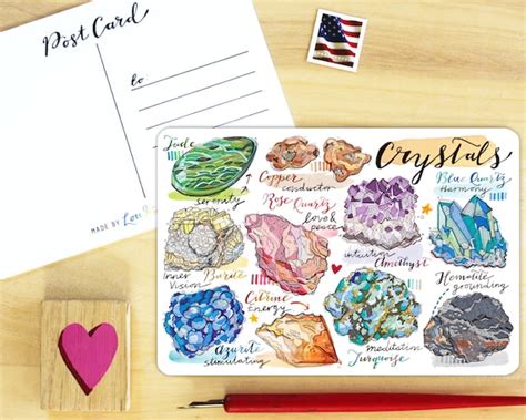 Crystals Postcard Etsy