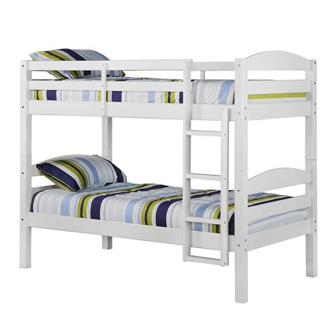 Welwick Designs Classic Solid Wood Twin Over Twin Bunk Bed White