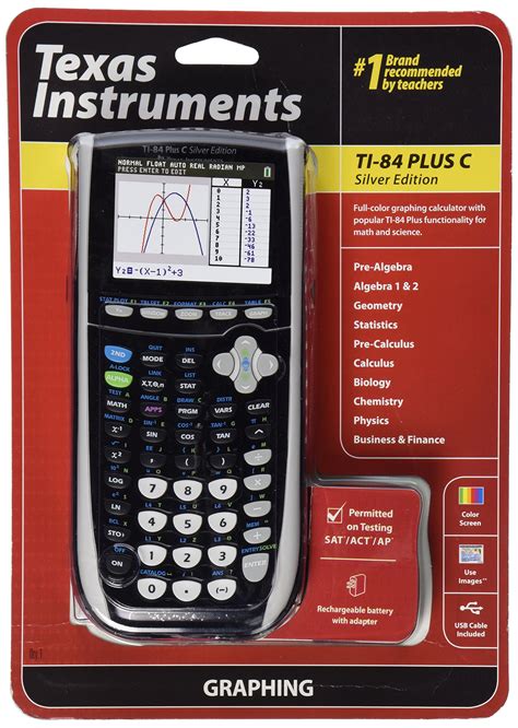 Texas Instruments Ti 84 Plus C Silver Edition Graphing Calculator