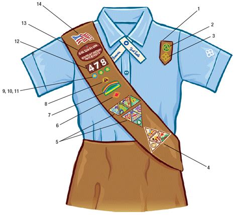 Badge Placement For Brownies Brownie Girl Scouts Girl Scout Brownie