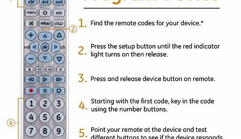 Ge Universal Remote 4 Device Manual