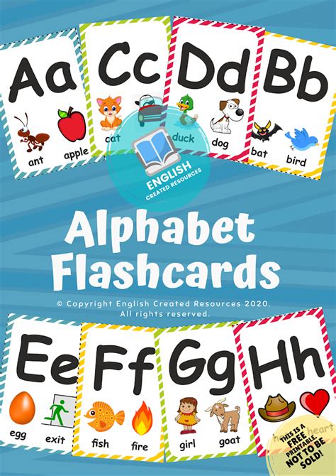 Alphabet Flashcards Worksheets English Created Resources