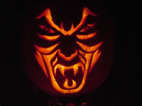 Scary Pumpkin Face In Darkness Free Image Download