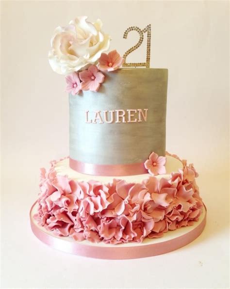 Here there are, 30th birthday cakes for girls, proper servings which we convinced that we will be liked by the uniqueness of them. Silver and Dusky Pink 21st Cake - Cake by Claire Neal ...