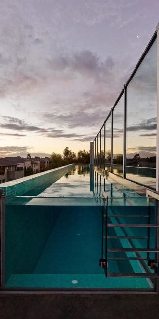 Rooftop Terrace With Glass Pool Modern House Design Offering Panoramic