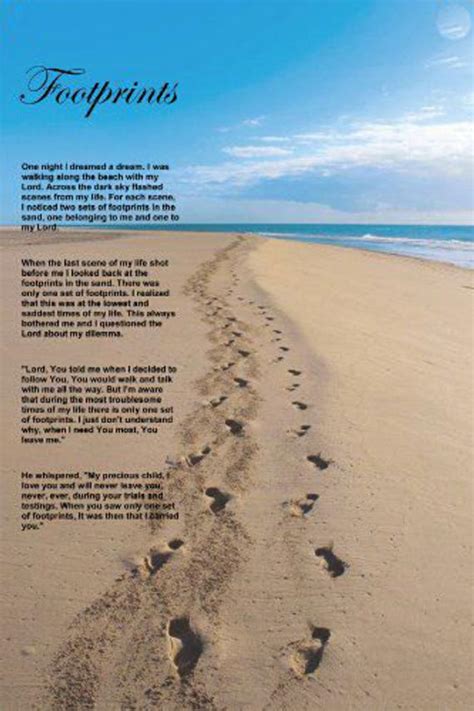By extension, it refers to the indications or waypoints of a course or direction taken. Footprints In The Sand Motivational & Inspirational Poster