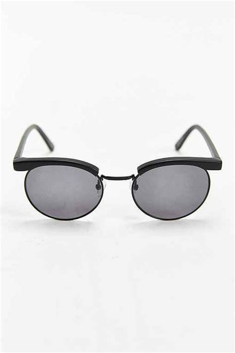 Profound Aesthetic X Uo Matte Black Half Frame Sunglasses Urban Outfitters Sunglasses Glasses