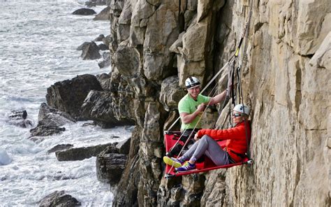 To not make a decision about something i.: Would You Spend The Night Dangling Off A Cliff In Dorset?