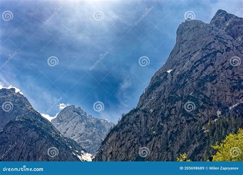Tyrolean Alps Panoramic Mountain View Stock Image Image Of