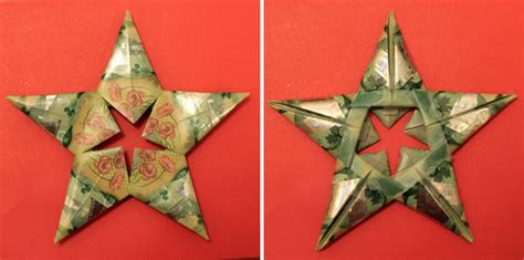 Learn how to fold a quick and simple origami paper star. Modular Money Origami Star from 5 Bills - How to Fold Step by Step