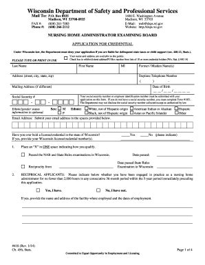 Fillable Online Dsps Wi Form Application For Credential