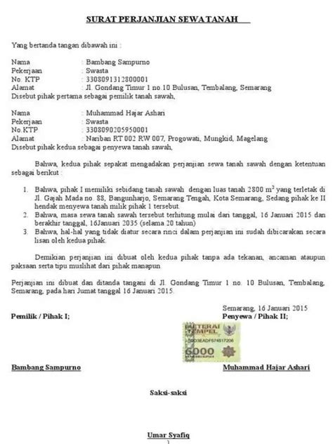 5+ Contoh Surat Pernyataan Perjanjian dan Cara Pembuatannya