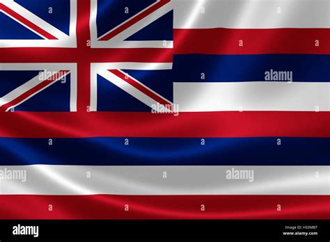 Representación 3d De La Bandera De Hawaii En Textura Satinada
