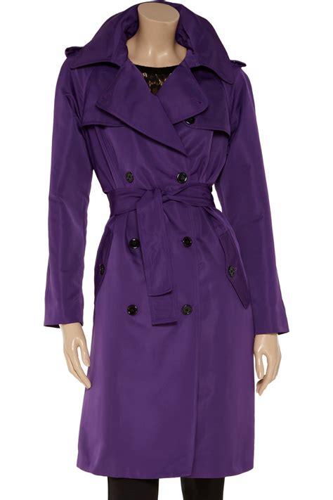 Dolce And Gabbana Double Beasted Sateen Trench Coat In Purple Lyst