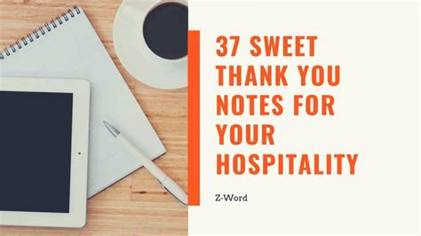 37 Sweet Thank You Notes For Your Hospitality Z Word