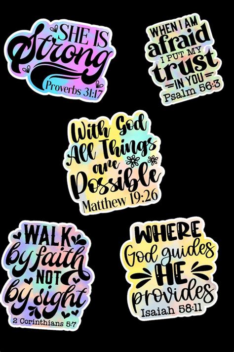 Bible Verse Sticker Pack Youth Group Assorted Christian Etsy