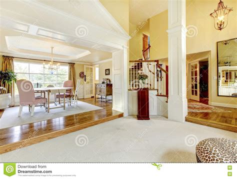 Luxury Home Well Decorated Golden Living Room With Beige