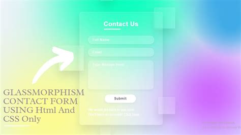 Glassmorphism Effect Contact Form Using Html And Css Only Ui Contact