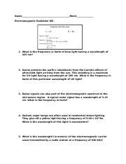 The flash of an explosion is seen well before its sound is heard, implying both that sound travels at a finite speed. P7Gd5CdlTqqrtasp - Electromagnetic Radiation Worksheet#1 ...