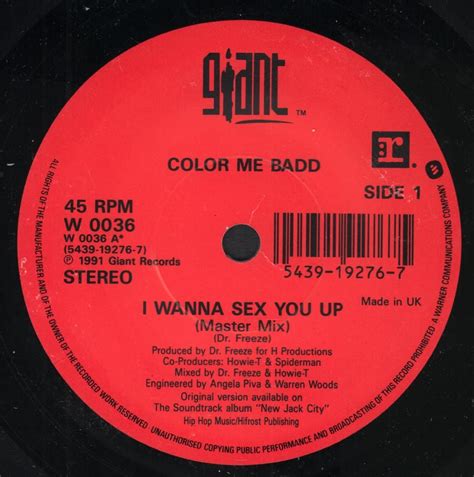 Color Me Badd I Wanna Sex You Up Giant Records W0036