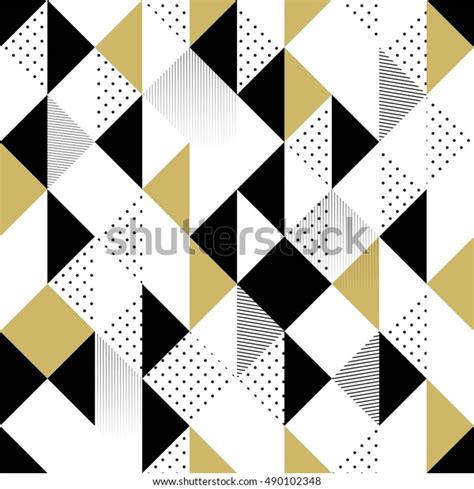 Abstract Seamless Pattern Seamless Pattern With Triangles Gold Black