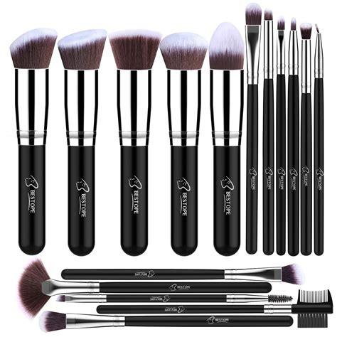 bestope make up pinsel set 16 stück premium kosmetik mit synthetisches haar pinselset kosmetik