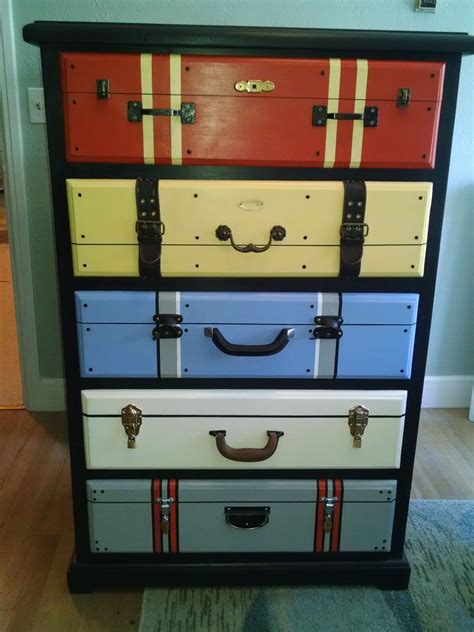 Suitcase Dresser Drawers Painted To Look Like Suitcases Inspired From