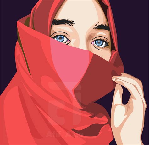 24 Gambar Vektor Perempuan Hijab Basgalanos