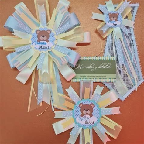 Distintivos Para Baby Shower Kit Mamá Papá Y 30 Para Invitad