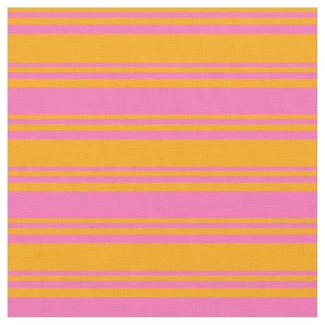 Hot Pink And Orange Stripe Fabric Zazzle