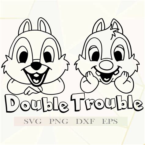 Twins Svg Cricut Svg Cameo Silhouette Chip And Dale Double Trouble
