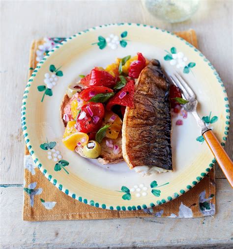 Smoky Grilled Mackerel Fillets With Tuscan Salad Recipe Delicious