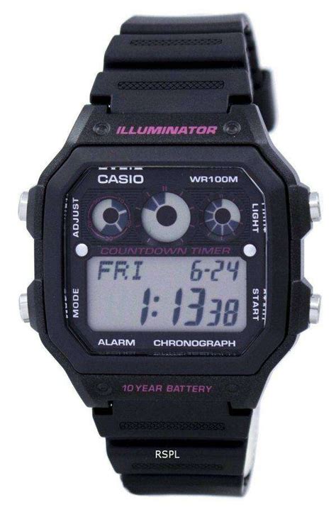 Casio Illuminator Chronograph Alarm Digital Ae 1300wh 1a2v Mens Watch Downunderwatches