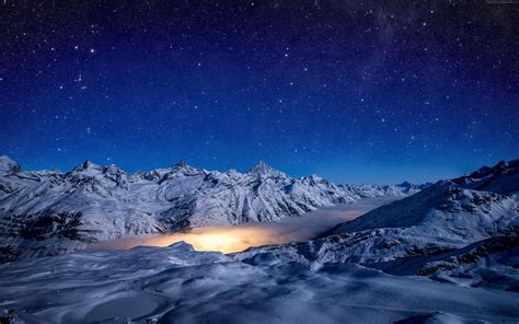 Wallpaper Night Mountains Sky Stars 4k Nature Wallpaper Download High Resolution 4k Wallpaper