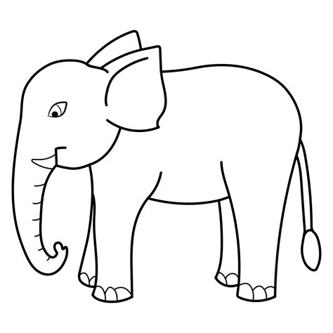 Kinderen Kleurplaten Schattige Olifant Karakter Vector Illustratie Eps En Afbeelding